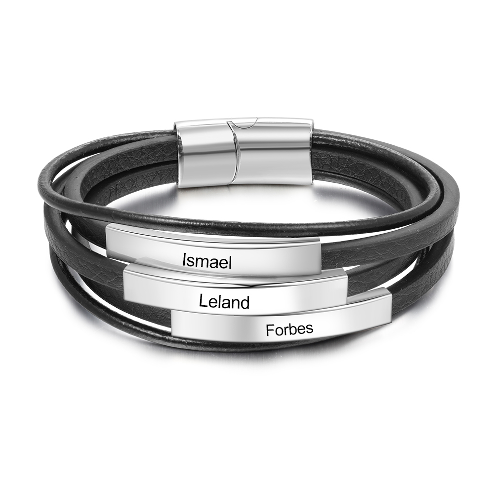 Stainless Steel Men's Bracelet with Engraving in 316 Stainless Steel |  JOYAMO - Personalized Jewelry
