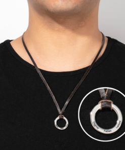 Personalized leather necklace for men