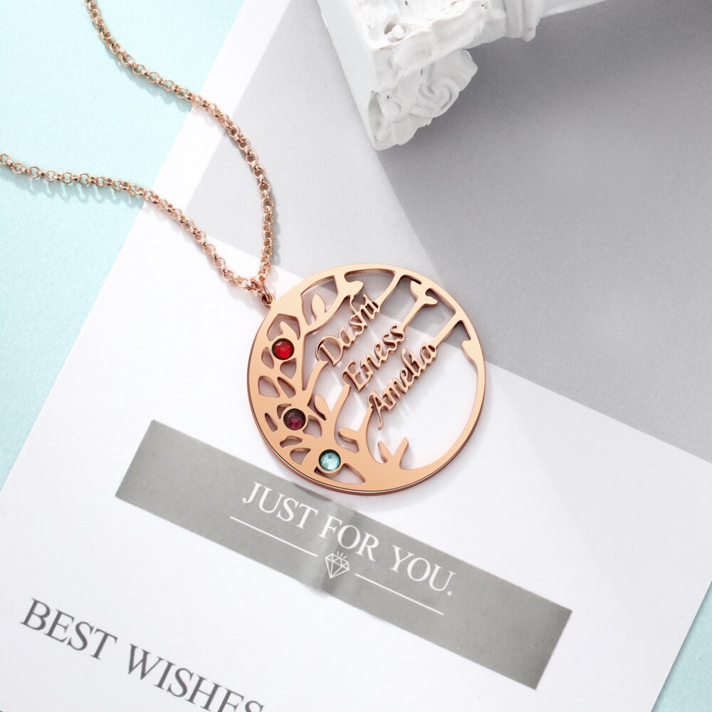 Personalised Family Birthstone Charm Necklace | Lisa Angel