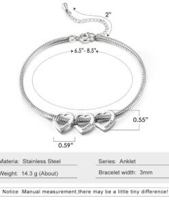 Personalized Heart Charm Chain Bracelet - Product Information