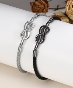 Personalized Leather Infinity Bracelet - LovelyCustomGift.com