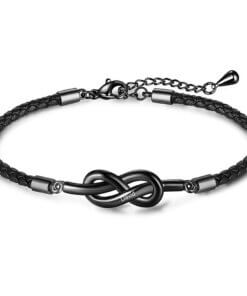 Personalized Leather Infinity Bracelet - LovelyCustomGift.com