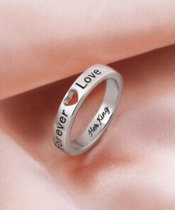 Couples promise rings set in sterling silver 925 - cut off heart