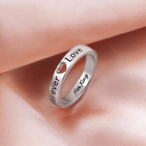 Couples promise rings set in sterling silver 925 - cut off heart