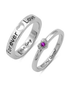 Couples promise rings set in sterling silver 925