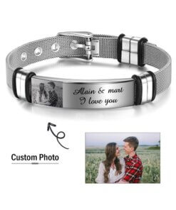 Personalized Engraved Bracelet with Custom Photo - Unique Gift for Him