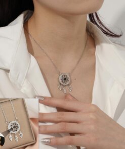 Personalized dreamcatcher necklace with an elegant design in high-quality stainless steel.