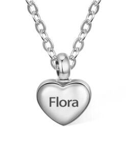 Personalized Heart Urn Necklace - Custom engraving