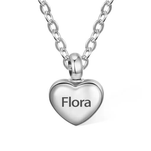 Personalized Heart Urn Necklace - Custom engraving