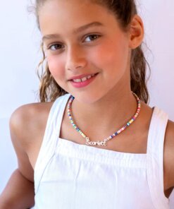 Custom Nameplate Necklace in Silver, Gold, and Rose Gold for Kids