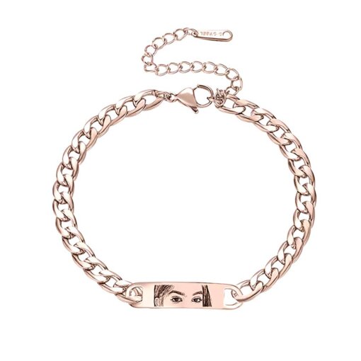 Rose gold custom eye bracelet for couples