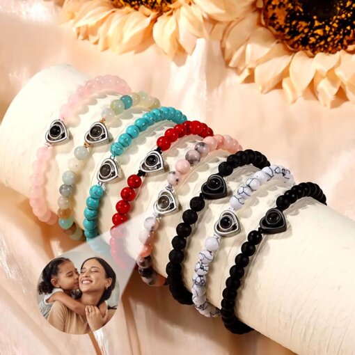 Photo Projection Bracelet for Girls with Custom Heart Pendant