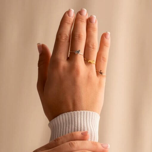 Stackable Minimalist Pet Ring in Silver, Gold and Rose Gold